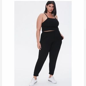 Two piece cropped set with jogger pants